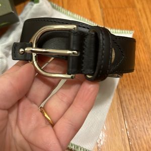 Longchamp black leather belt